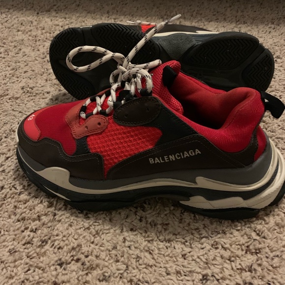 Balenciaga Other - MENS Balenciaga Red & black Triple S Sneakers.